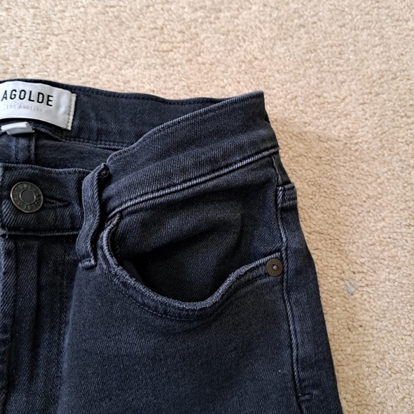 AGOLDE Jeans Women's 25 Black Wash Denim Sophie Skinny Ankle - Picture 4 of 12